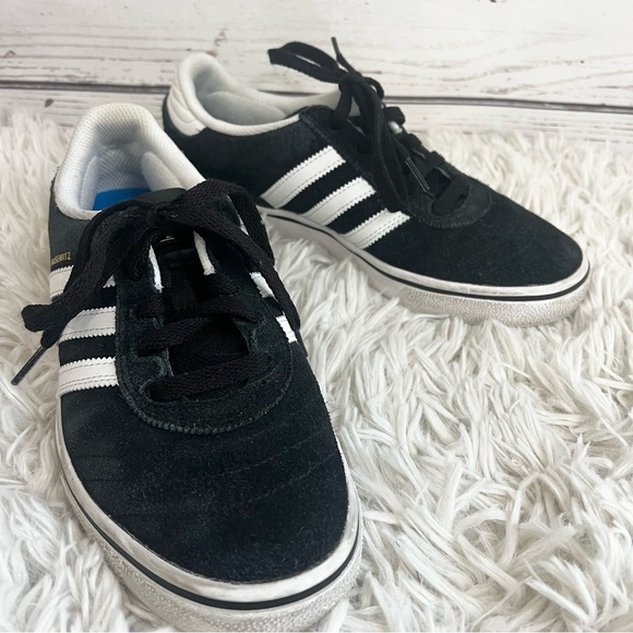 Adidas Busenitz Skate Shoe Black and White Striped Sneakers Size 8 - Picture 12 of 14